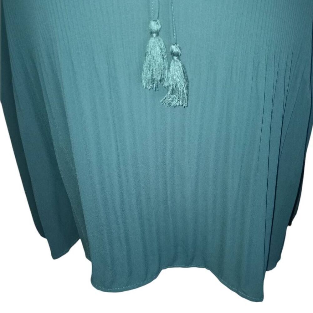 DR2 GREEN PLEATED BLOUSE SZ.L EUC - Picture 4 of 9